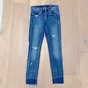 Blank NYC Mid-Rise Skinny - Women's Blue Steel Raw Hem Cropped Jean - Size 25